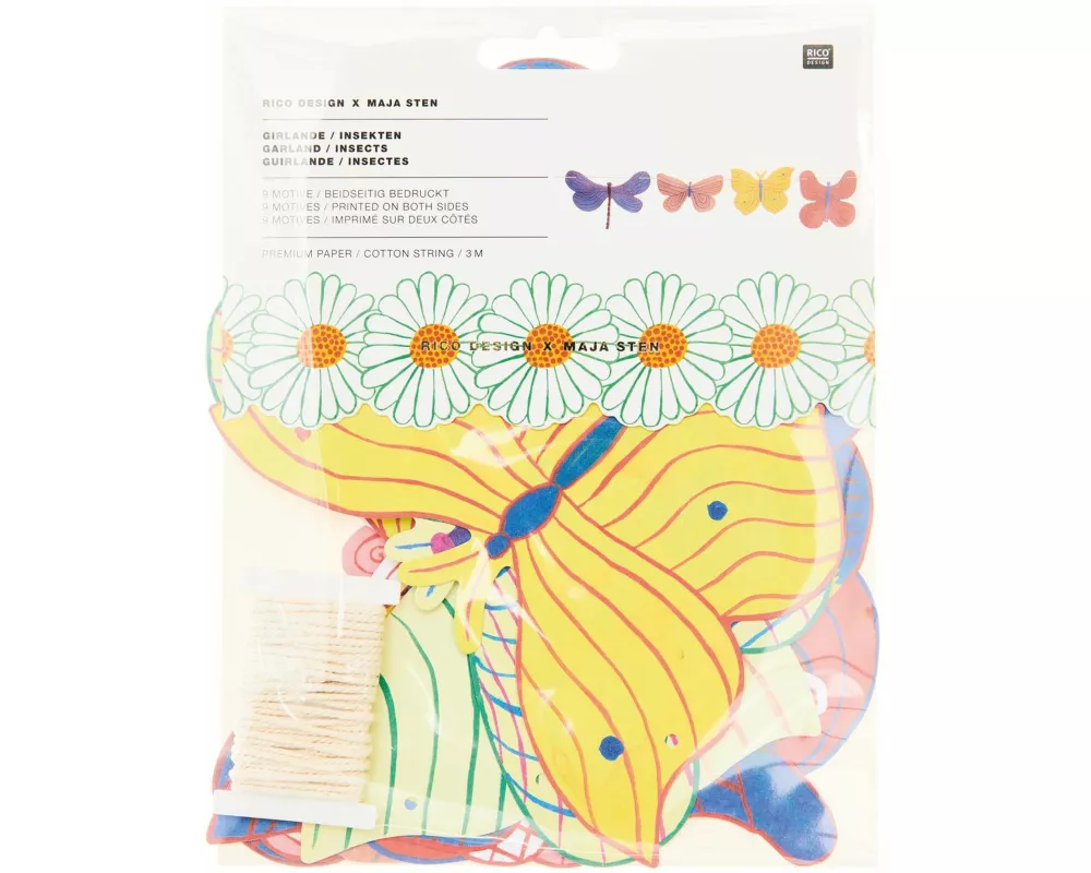 Girlanden Midsommar Magic, Insekten FSC MIX, 3 m