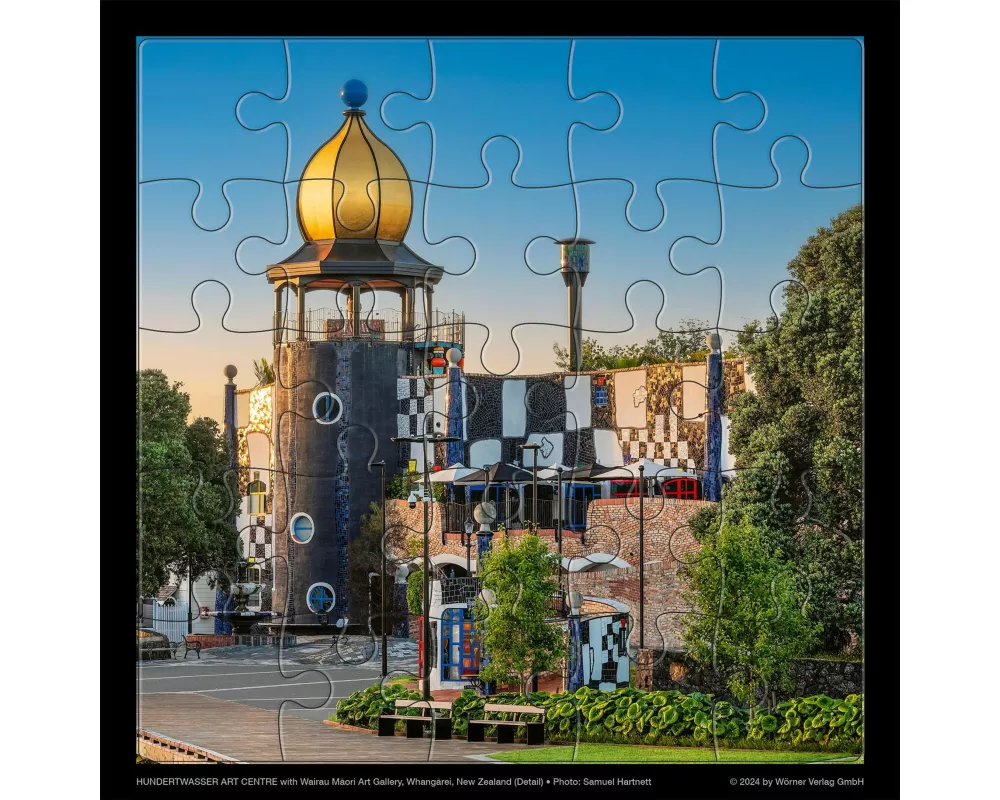 Hundertwasser Puzzle mit Grußkarte