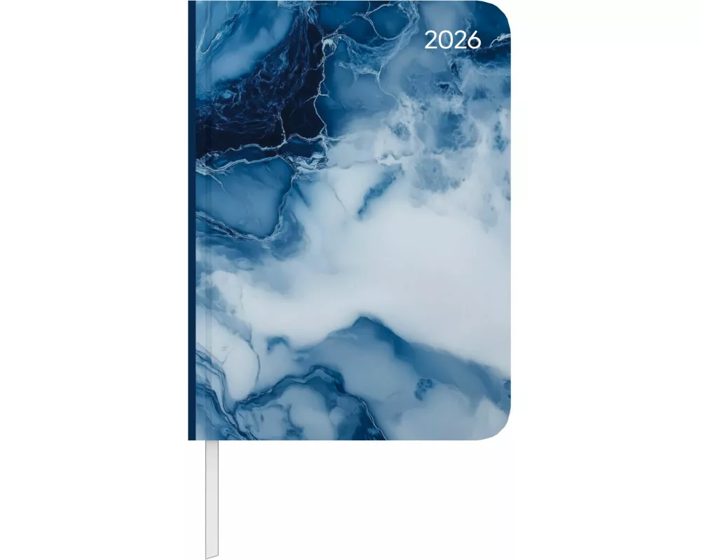 Alpha Edition - Daily Journal Marble 2026 – Taschenkalender 11×15 cm mit 352 Seiten & Tagesansicht, 4-sprachigem Kalendarium, mit To-Do-Liste & Notizb