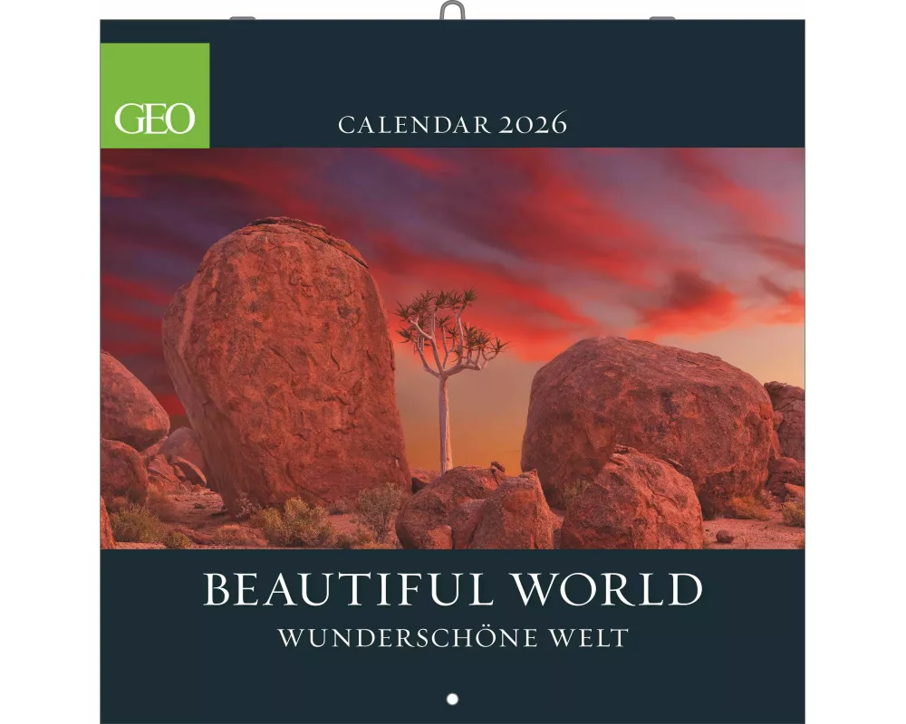 GEO - Beautiful World 2026 – Wandkalender 30x30 cm (offen 30x60 cm), Broschürenkalender mit 12 Monatsblättern, 6-sprachigem Kalendarium, international