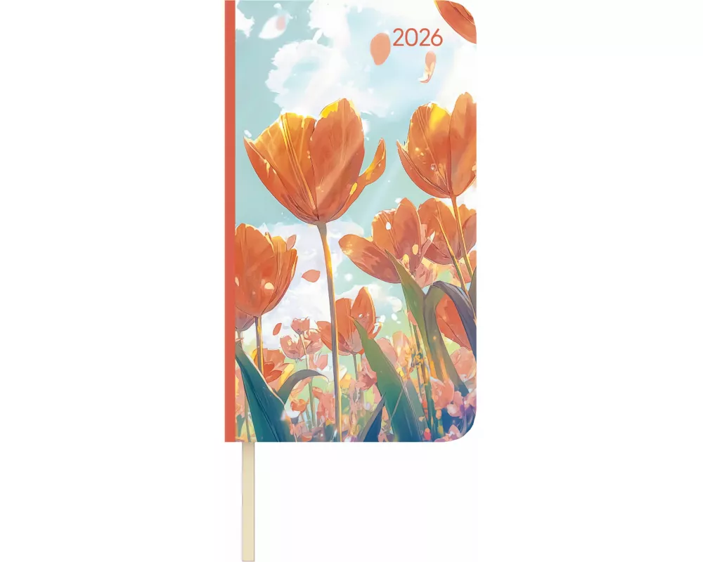 Alpha Edition - Lady Journal Slim Blütenmeer 2026 – Taschenkalender 9×16 cm – Weekly – eleganter Wochenplaner mit Notizseiten, Info- & Adressteil – 12