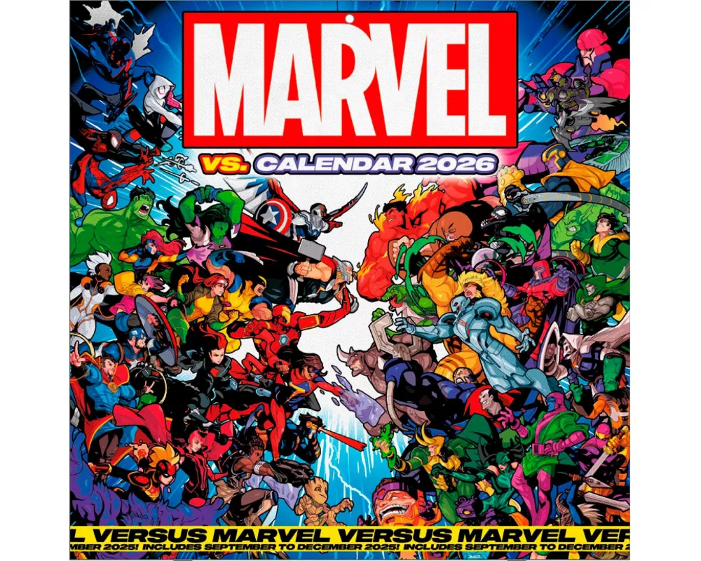 Pyramid - MARVEL 2026 – Broschürenkalender 30×30 cm mit 12 Motiven von Spider-Man, Iron Man, Thor & Captain America, Wandkalender für Superhelden-Fans