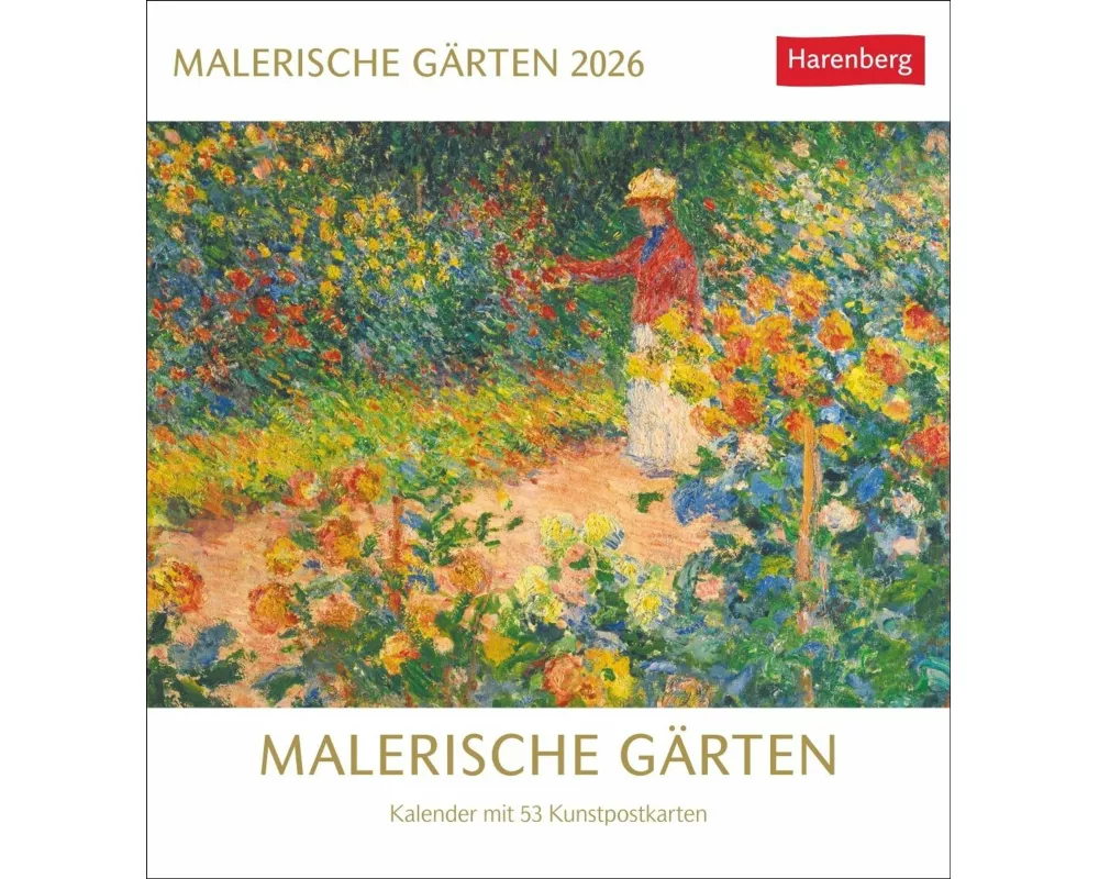 Malerische Gärten Postkartenkalender 2026 - Kalender mit 53 Kunstpostkarten