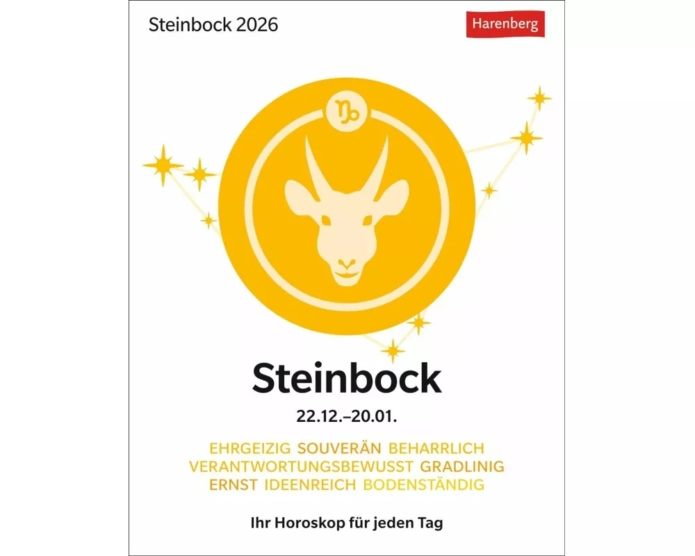 Steinbock Sternzeichenkalender 2026 - Tagesabreißkalender - Ihr Horoskop für jeden Tag