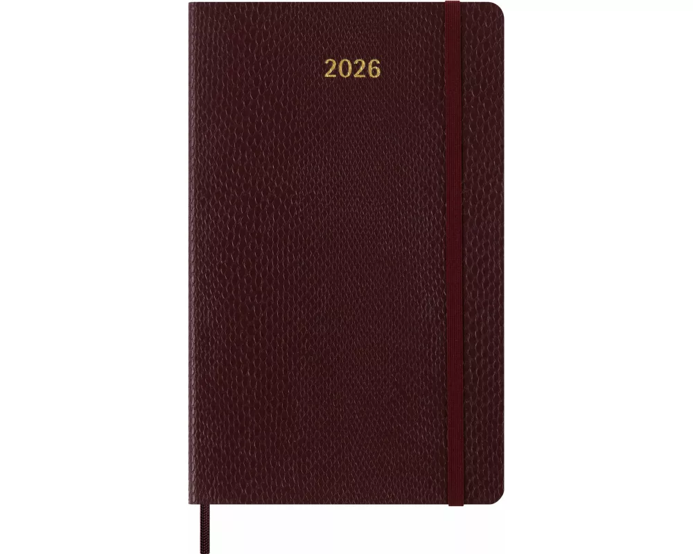 Moleskine 12 Monate Precious & Ethical Wochen Notizkalender, L/A5, liniert, weicher Einband, Mamba Bordeaux, mit Box