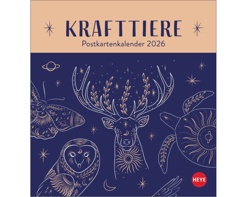 Krafttiere Postkartenkalender 2026