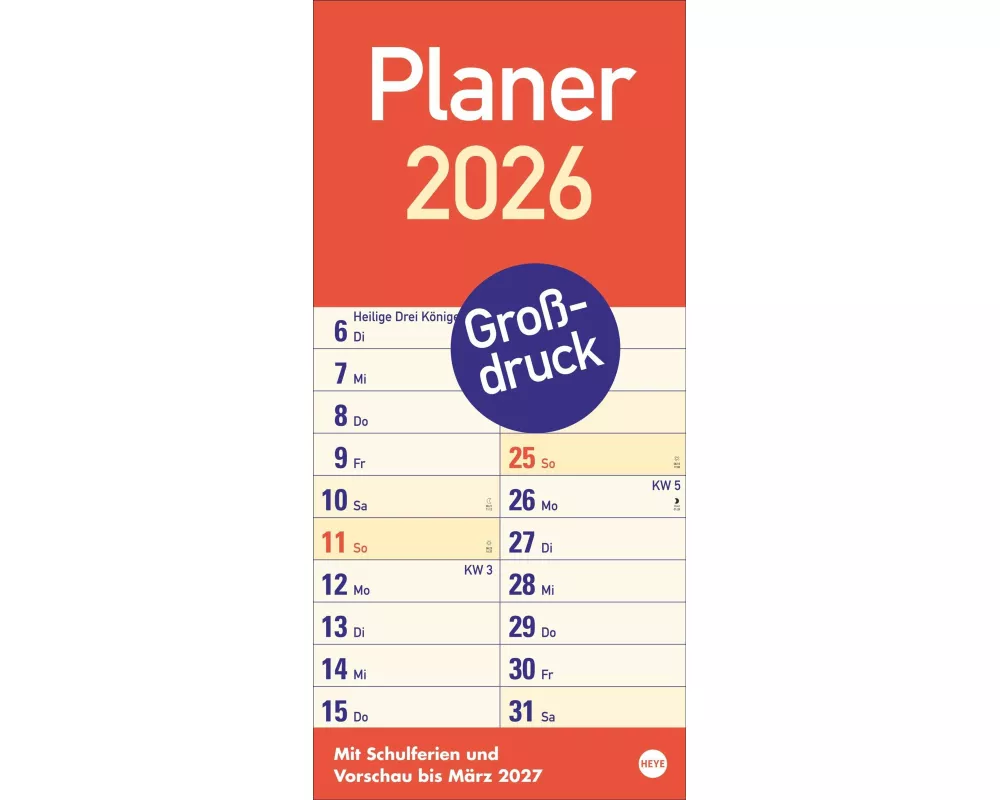 Großdruck Planer 2026