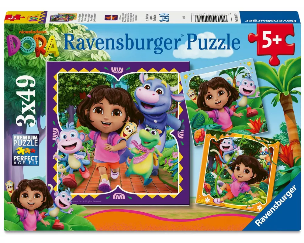 Kinderpuzzle 3x49 Teile - Dora the Explorer