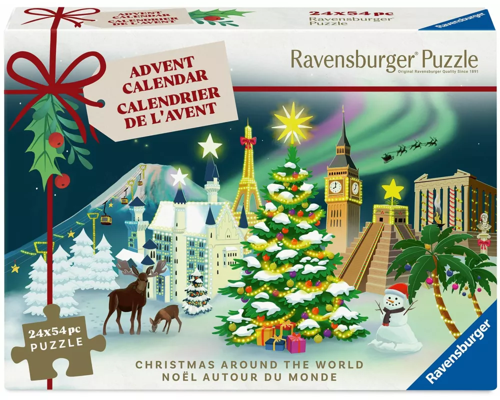Puzzle-Adventskalender 24x 56 Teile - Christmas around the World