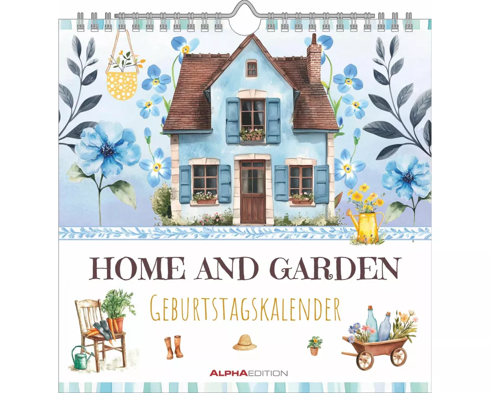 Alpha Edition - Home & Garden Geburtstagskalender – Immerwährender Wandkalender 23×23 cm, stilvolles Design auf nachhaltigem Papier, mit Platz für Geb