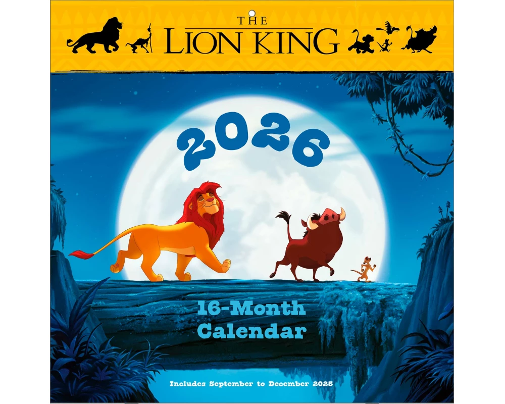 Pyramid - LION KING 2026 – Broschürenkalender 30×30 cm mit Simba, Nala, Timon & Pumbaa – Wandkalender für Kinder & Disney-Fans