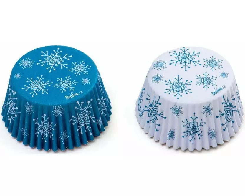 Decora Muffin Backform Schneeflocken ø 5 cm, 36 Stück