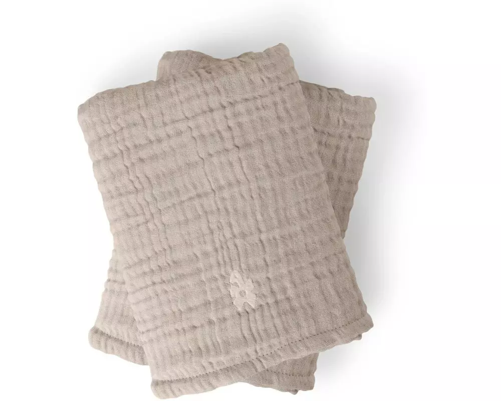 sebra Wickelunterlage 6-lagig Musselin Beige, 2 Stück