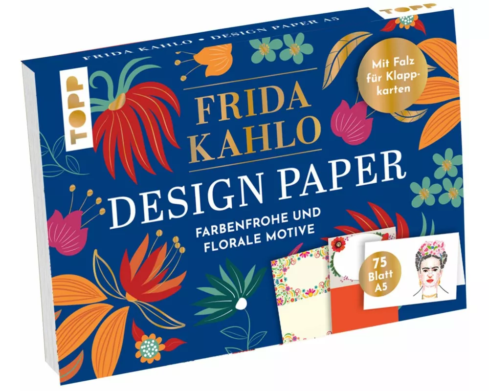 Design Paper Frida Kahlo DIN A5. Mit Falz für Klappkarten