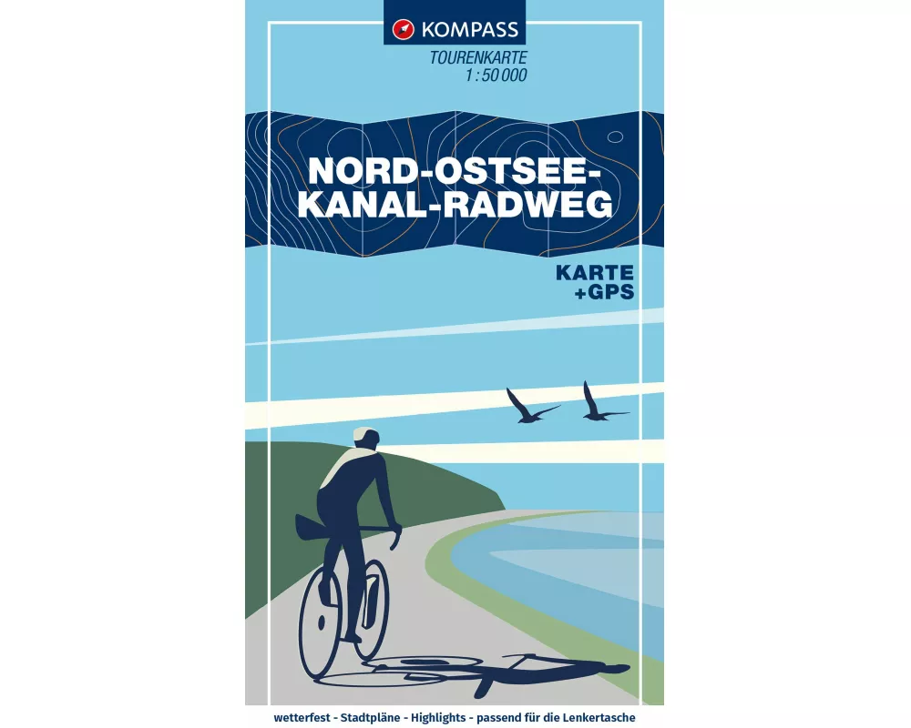 KOMPASS Fahrrad-Tourenkarte Nord-Ostsee-Kanal-Radweg 1:50.000