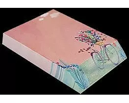 Notizblock - Notizzettel. Schrägschnittblock / Fahrrad / Hoch / blanko