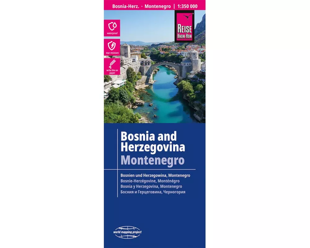 Reise Know-How Landkarte Bosnien-Herzegowina, Montenegro / Bosnia and Herzegovina, Montenegro (1:350.000)