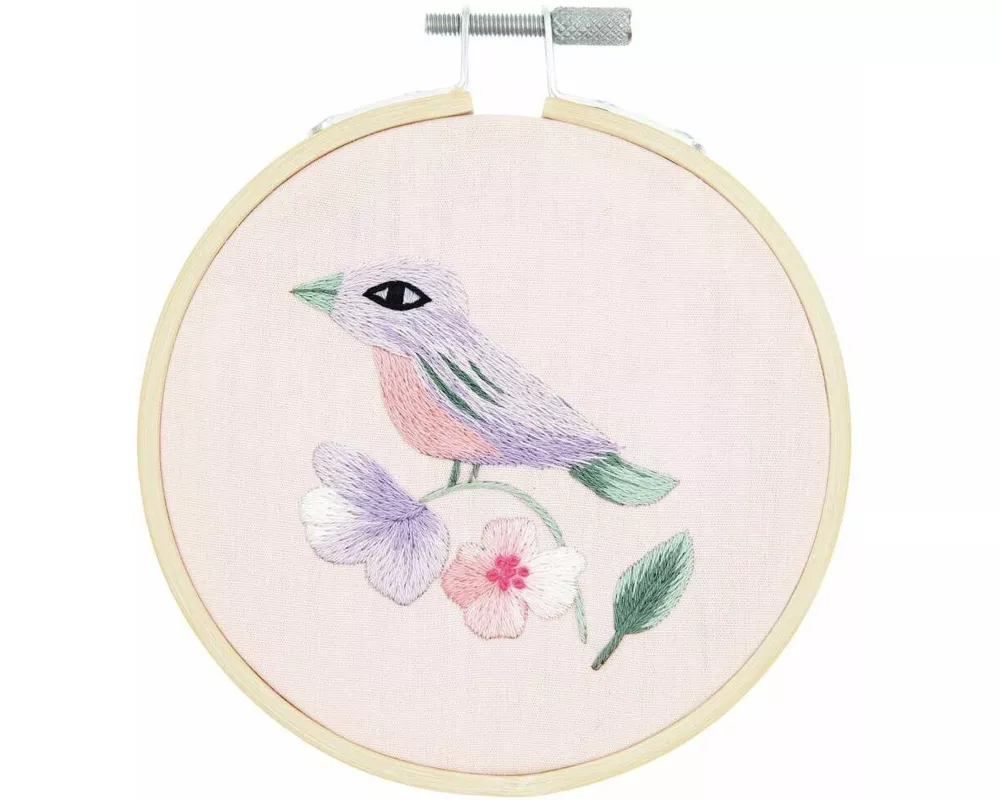 Stickpackung Vorgezeichnet, Vogel, Ø10cm