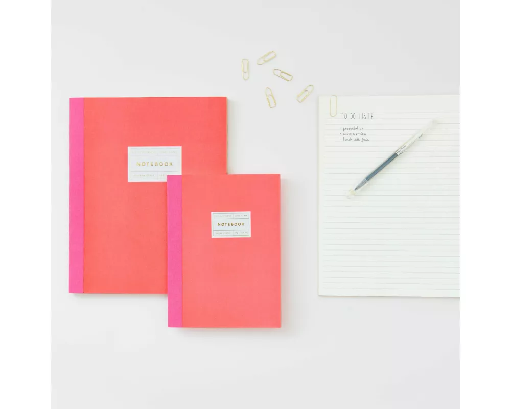 Notizbuch S, Neonrot, 80 Seiten, 100 g/m²