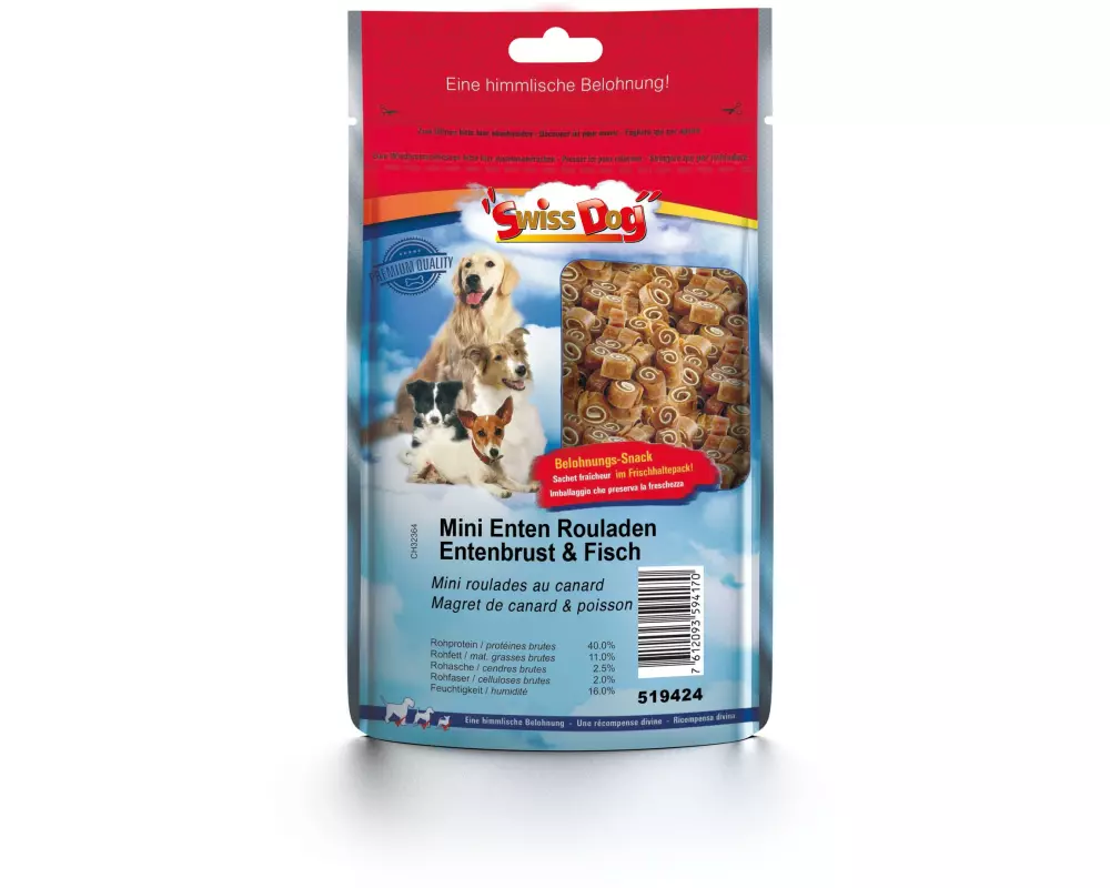 SwissDog Kausnack Mini Enten Rouladen 100 g