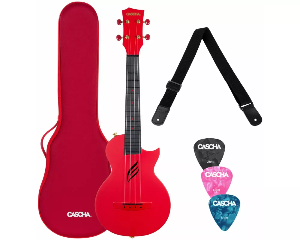 Ukulele Carbon Fibre Red Set