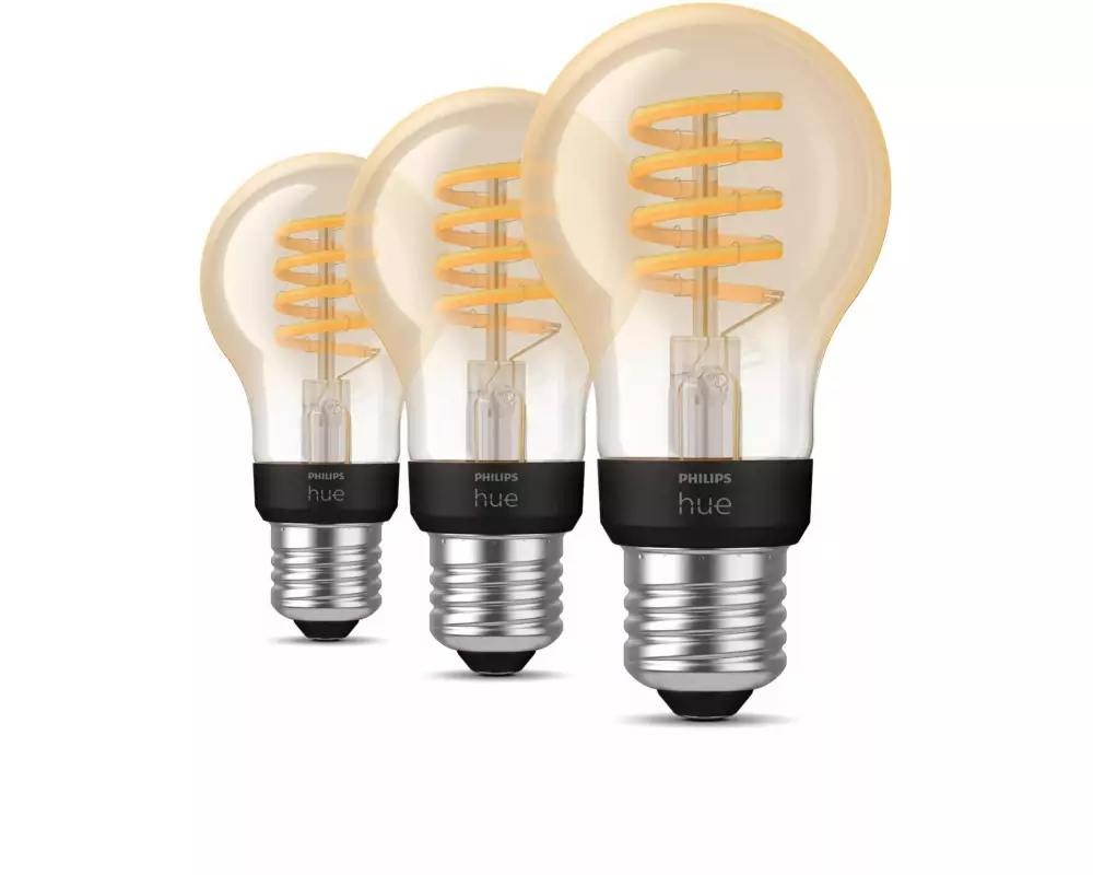 Philips Hue E27 - Filament Lampe A60 550 lm 3er-Pack
