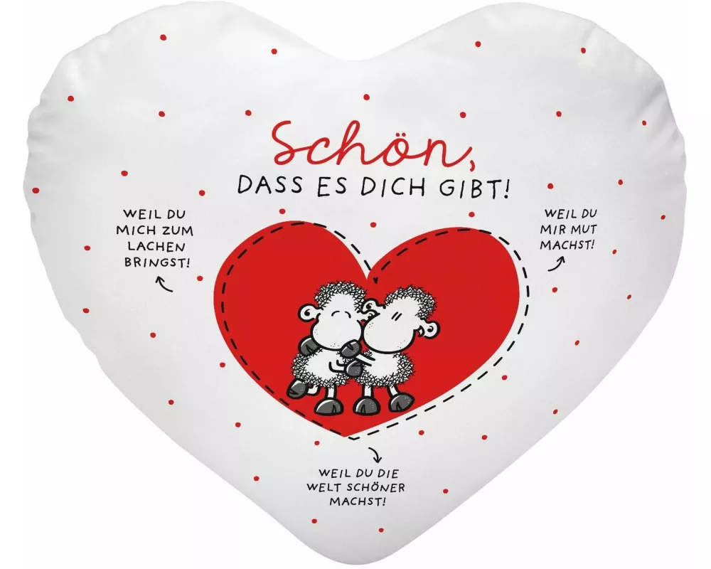 Plüschkissen "Schön, dass es dich gibt! Weil du........!"