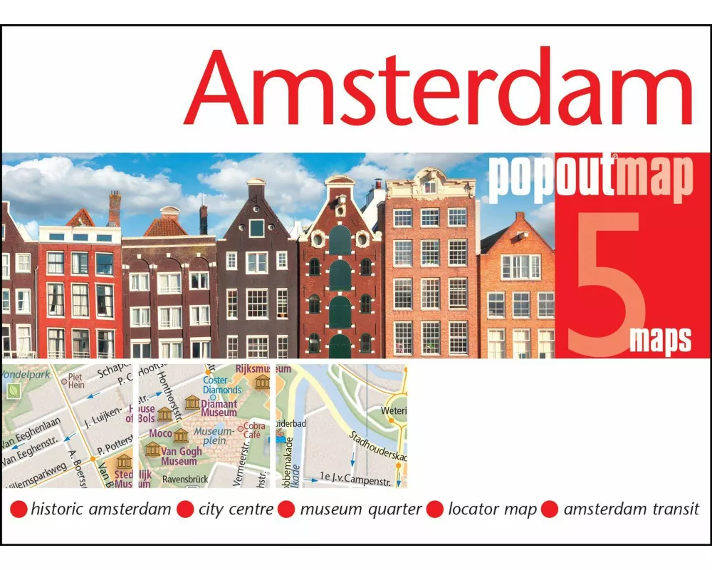 Amsterdam PopOut Map - pocket size, pop up map of Amsterdam city centre