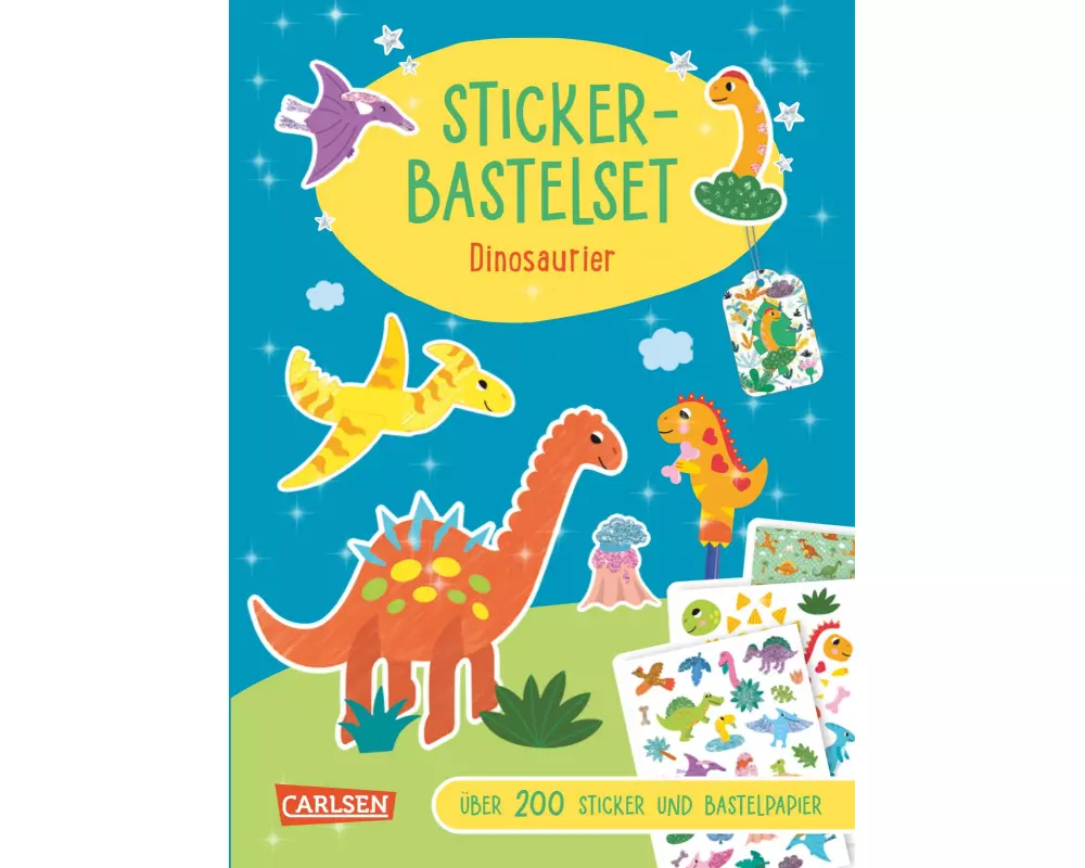 Bastelset für Kinder: Sticker-Bastelset: Dinosaurier