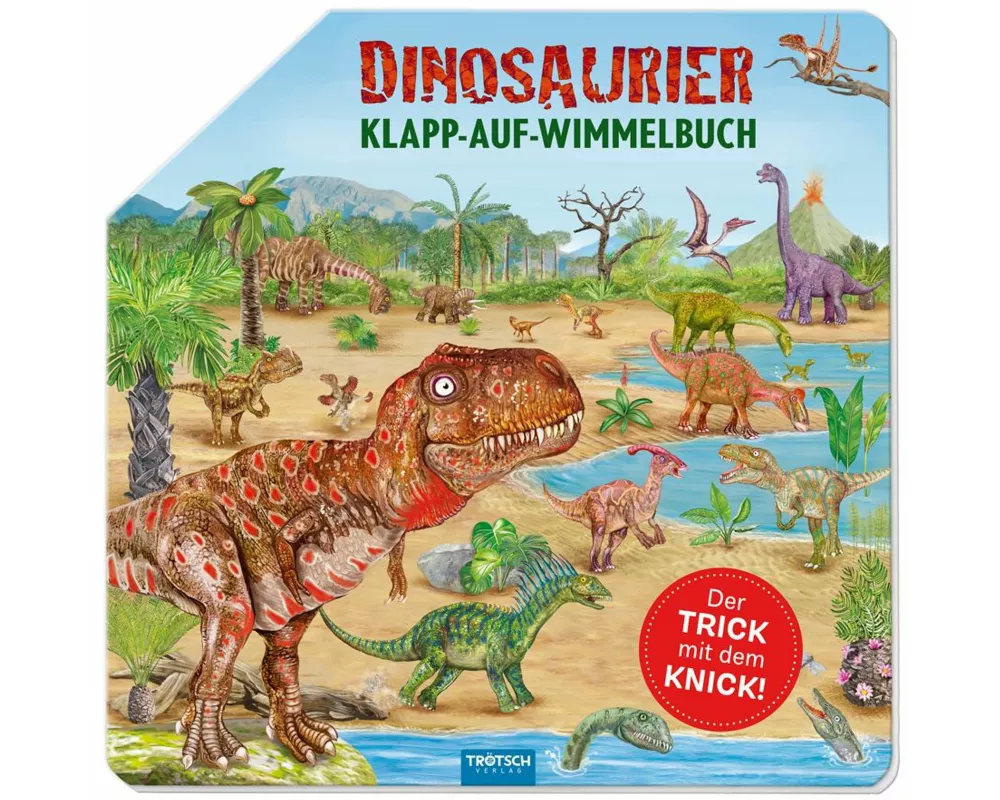 TRÖTSCH - Wimmelbuch Dinosaurier Klapp-auf-Wimmelbuch| Ab 3 Jahren