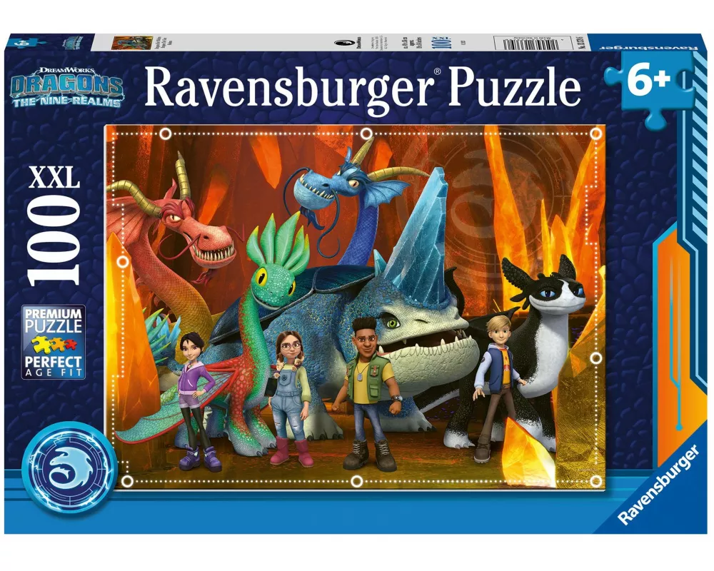 Kinderpuzzle 100 XXL Teile - Dragons - Die 9 Welten