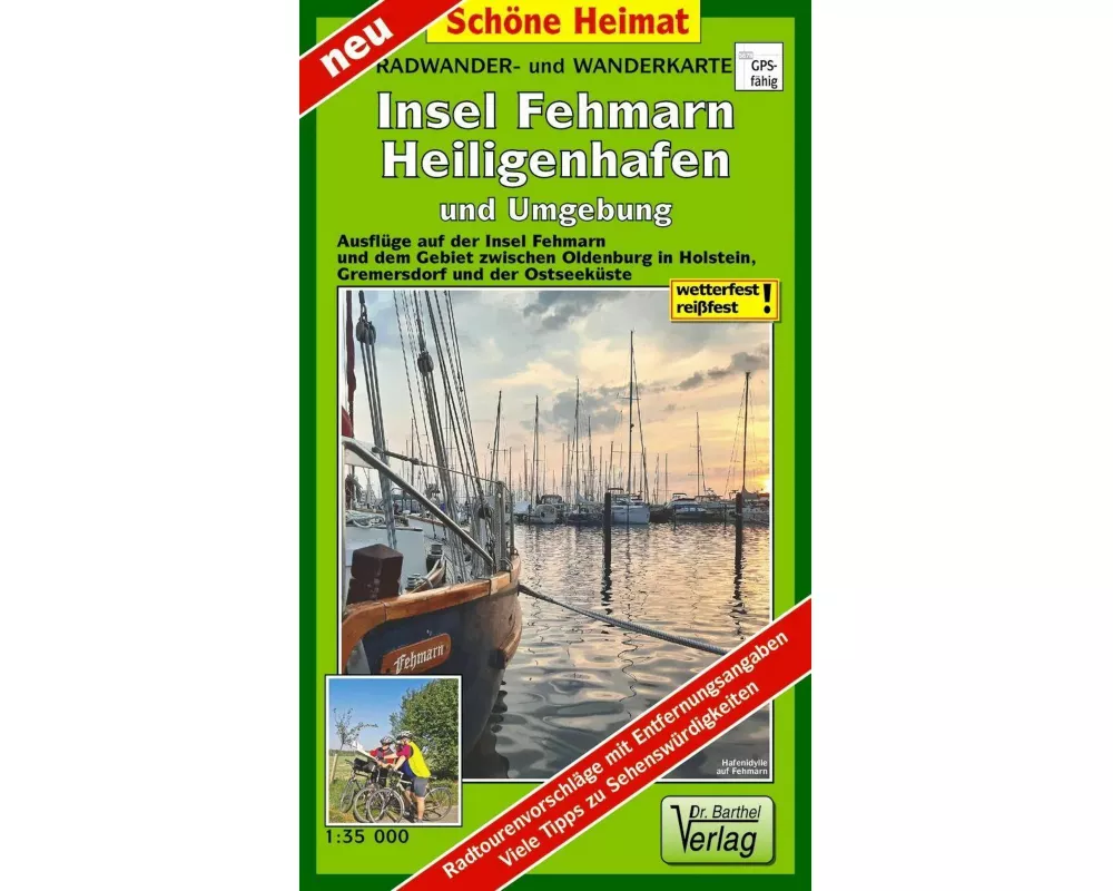 Radwander- und Wanderkarte Insel Fehmarn, Heiligenhafen und Umgebung
