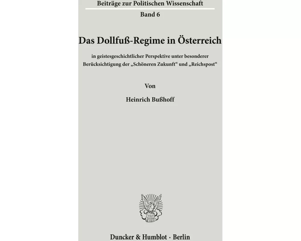 Das Dollfuß-Regime in Österreich