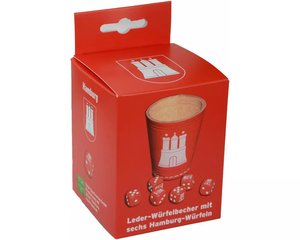 Hamburg Würfelbecher + 6 Würfel