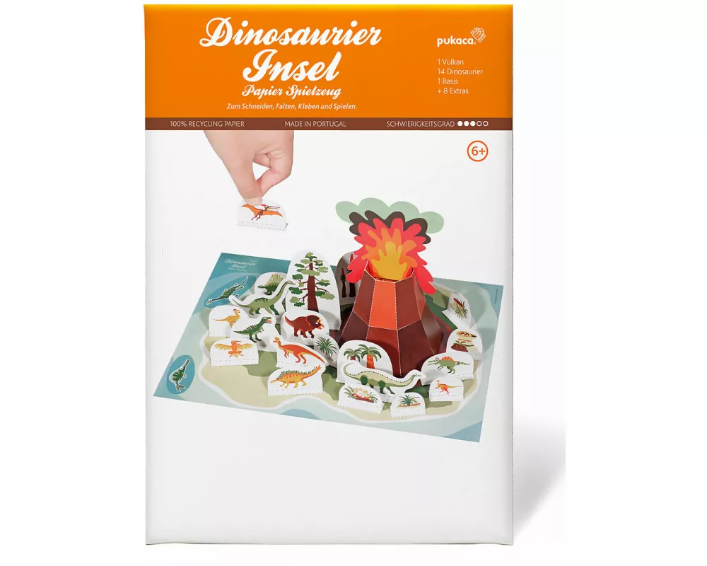 Papierspielzeugset. Dinosaurier Insel