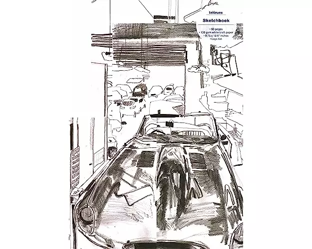 Teneues - Sketchbook: Malcolm and the Mechanics, Hardcover, Exposed Spine, Lays Flat, Large Format, White Kraft Paper