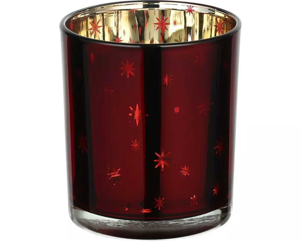 EGLO Teelichthalter Lukut 8 cm Gold/Rot, Glas