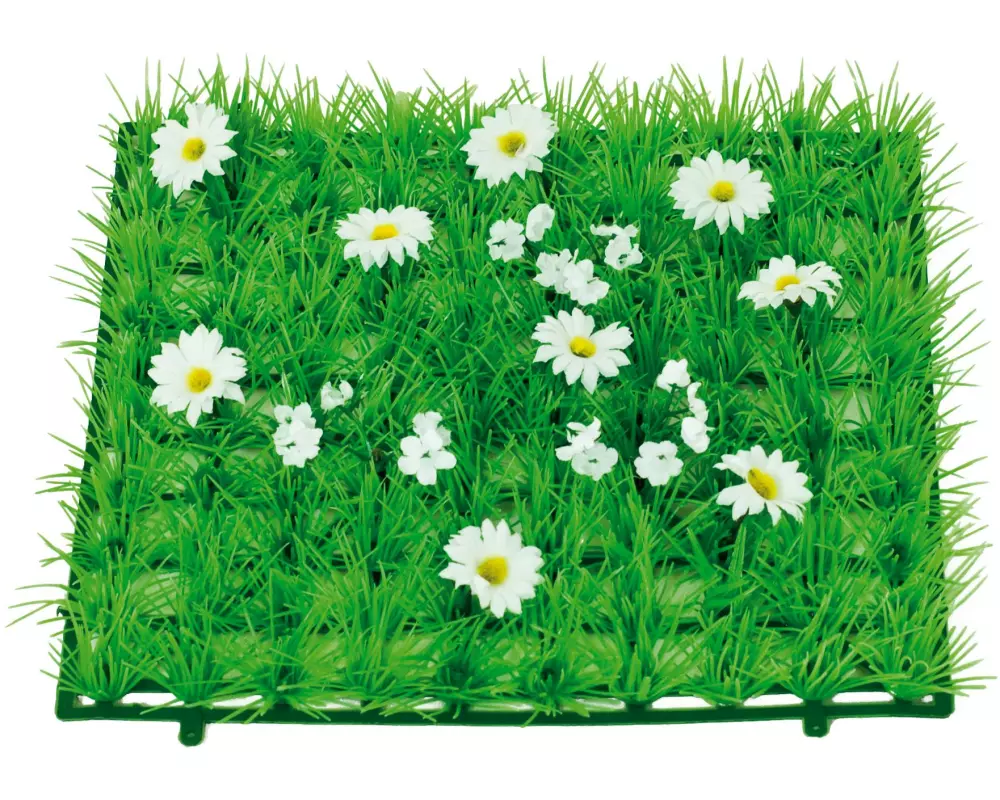 Dekomat AG Grasplatte Gänseblümchen Grün, Weiss