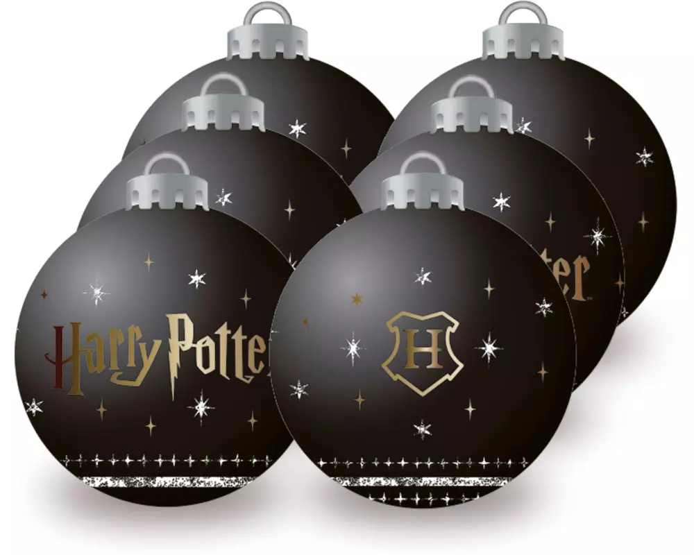 Arditex Weihnachtskugel 6 Stück, Ø 8 cm, Schwarz, Harry Potter