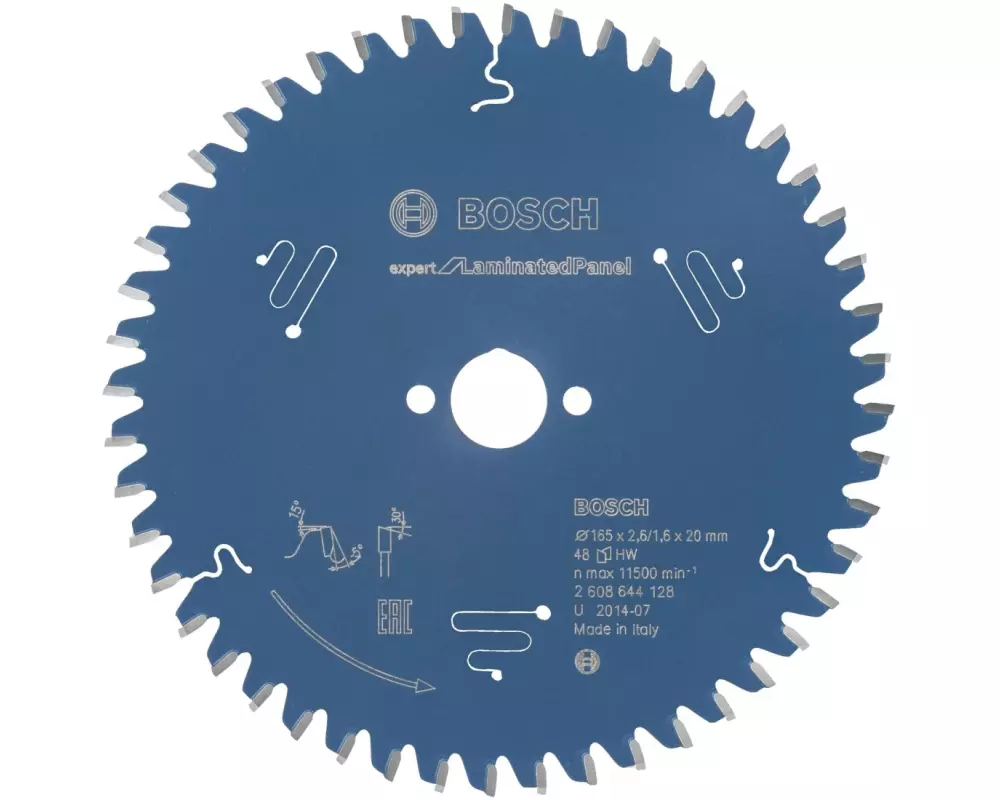 Bosch Professional Kreissägeblatt Laminated Panel 165 x 20 x 2.6 mm, Z 48