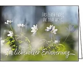 Doppelkarte. Pergament - In liebevoller Erinnerung (Blüten)