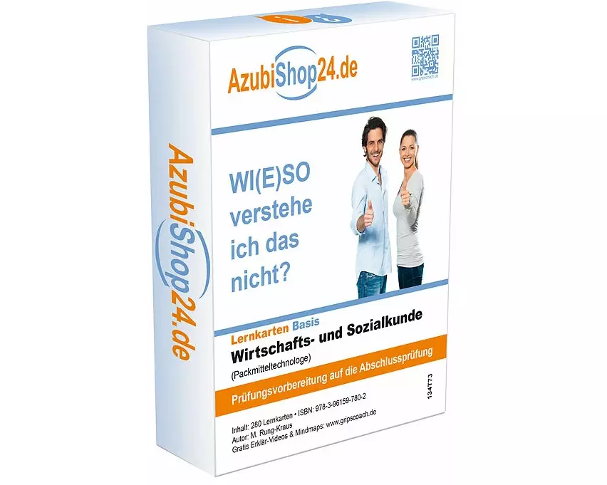 AzubiShop24.de Lernkarten Wirtschafts- und Sozialkunde Packmitteltechnologe Prüfungsvorbereitung Wiso Prüfung