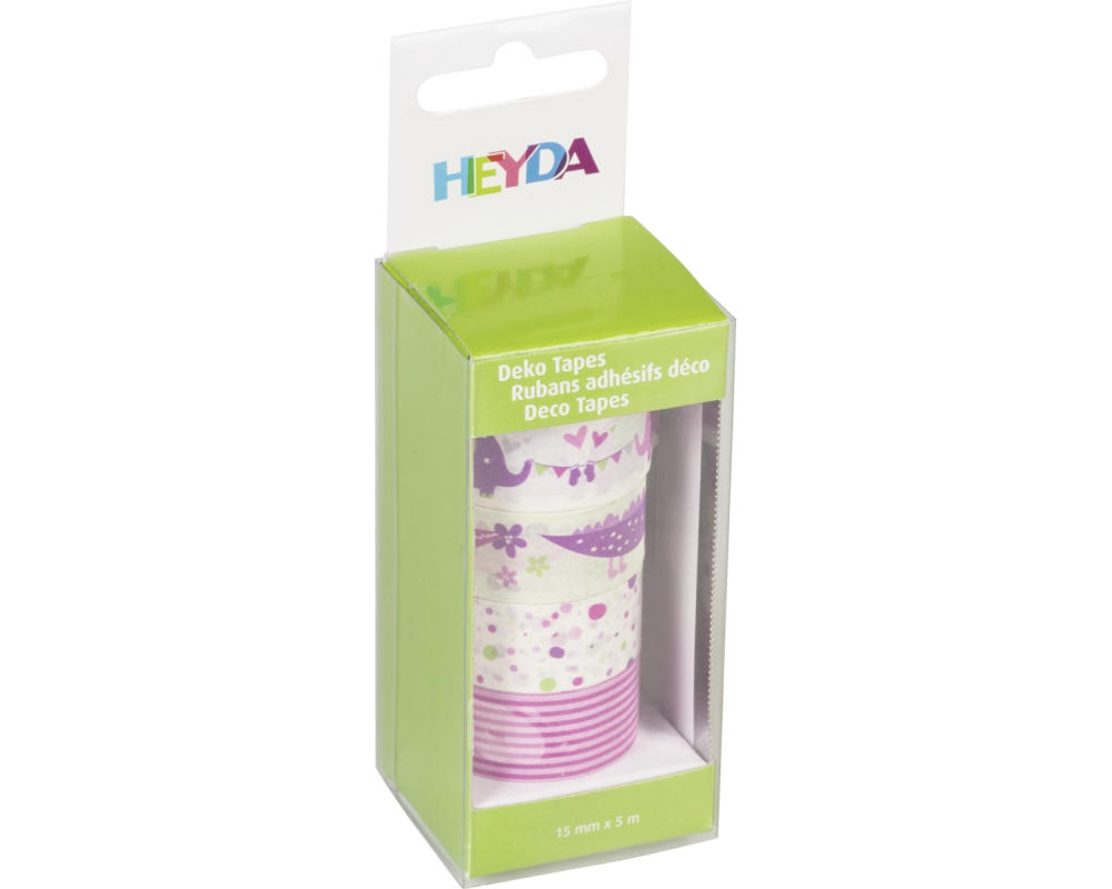 HEYDA Deko Tape Baby 4x 15mmx5m 203584357 rosa 4 Rollen