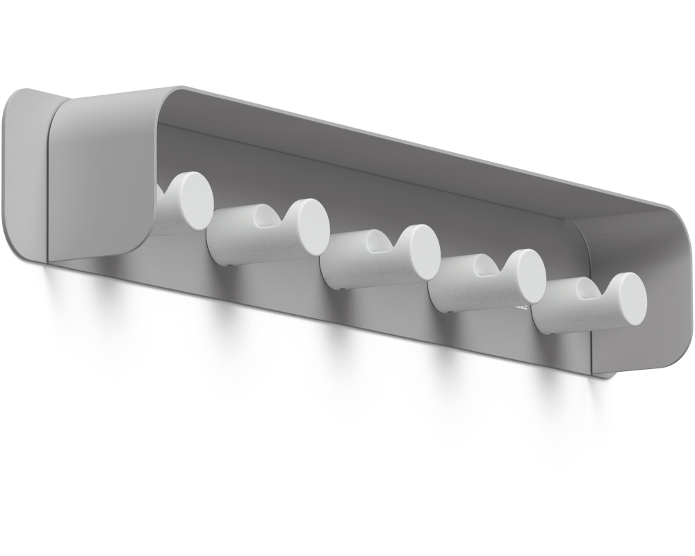 DURABLE Garderobenleiste DURASTORE 184710 grau, 5 Haken, 500mm