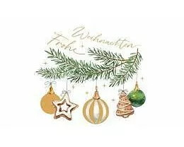 Doppelkarte. Green Karma X-MAS - Christbaumschmuck am Zweig