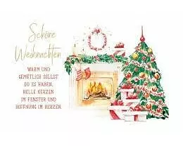 Doppelkarte. Green Karma X-MAS - Gemütlich am Kaminfeuer