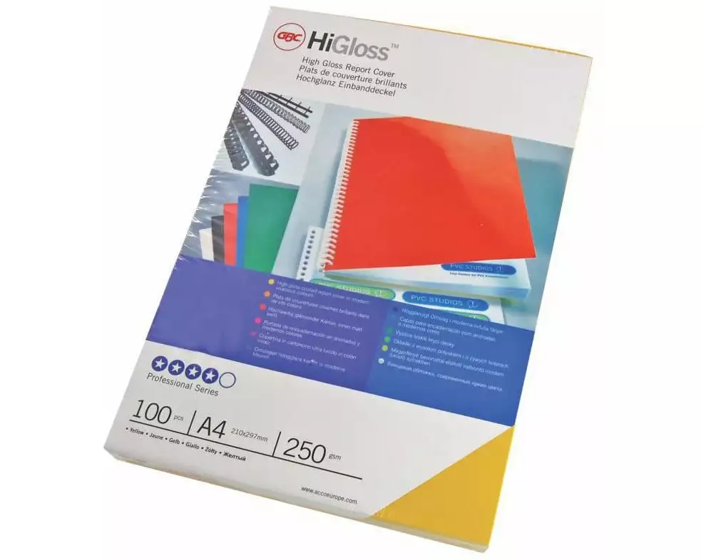 GBC Einbanddeckel HIGloss A4, 250 g/m², 100 Stk., Weiss
