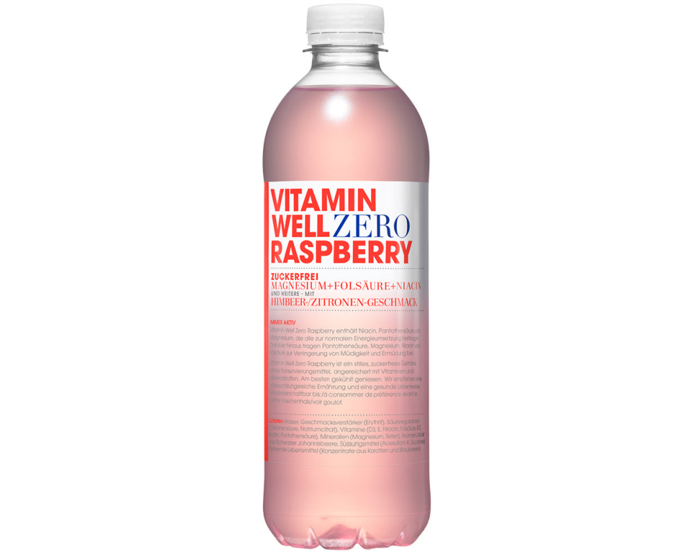 VITAMIN WELL Sportgetränk Zero Raspberry 12 x 0.5 l, zuckerfrei