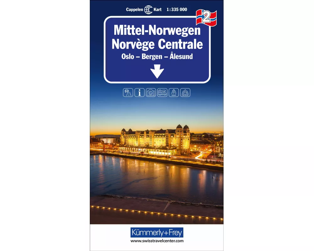 Kümmerly+Frey Regional-Strassenkarte 2 Mittel-Norwegen 1:335.000