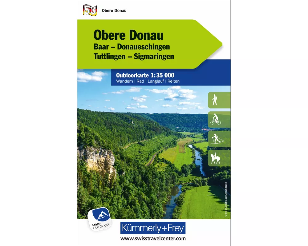 Kümmerly+Frey Outdoorkarte Deutschland 53 Obere Donau 1:35.000